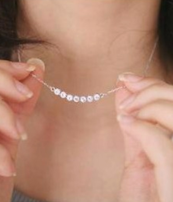 ETSY STYLE CRYSTAL BAR NECKLACE