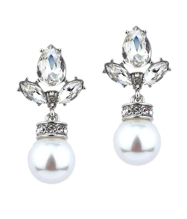 PEARL AND CRYSTAL DROP EARRING