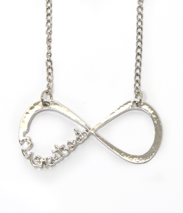 INFINITY SIGN WITH METAL CHAIN NECKLACE 