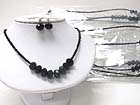 DOZEN SPECIAL -  12 BLACK COLOR OF  FACET ACRYL STONE NECKALCE EARRING SET