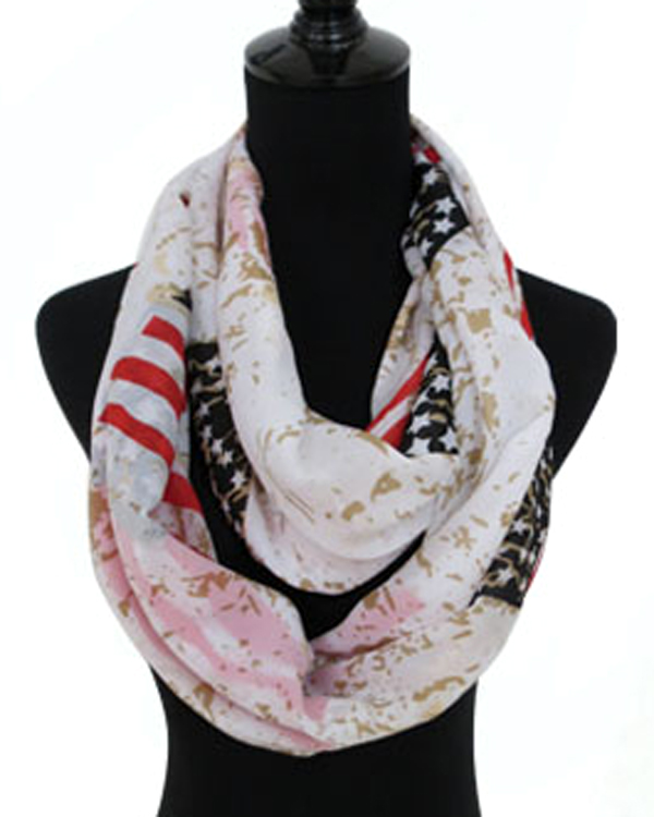 AMERICAN FLAG INFINITY SCARF - 100% POLYESTER