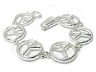 METAL PEACE MARK LINK MAGNETIC CLASP BRACELET