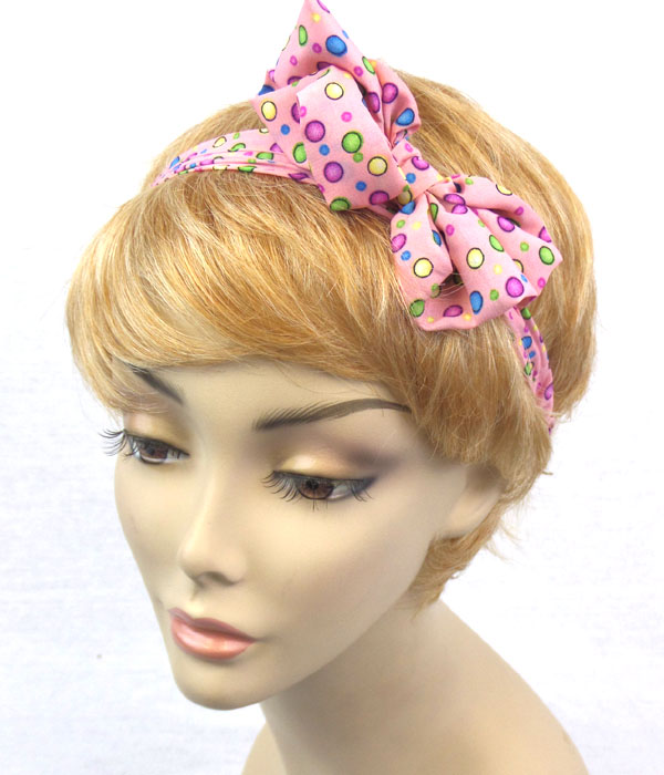 BUBBLES WITH BOW HAIRBAND STRETCH
