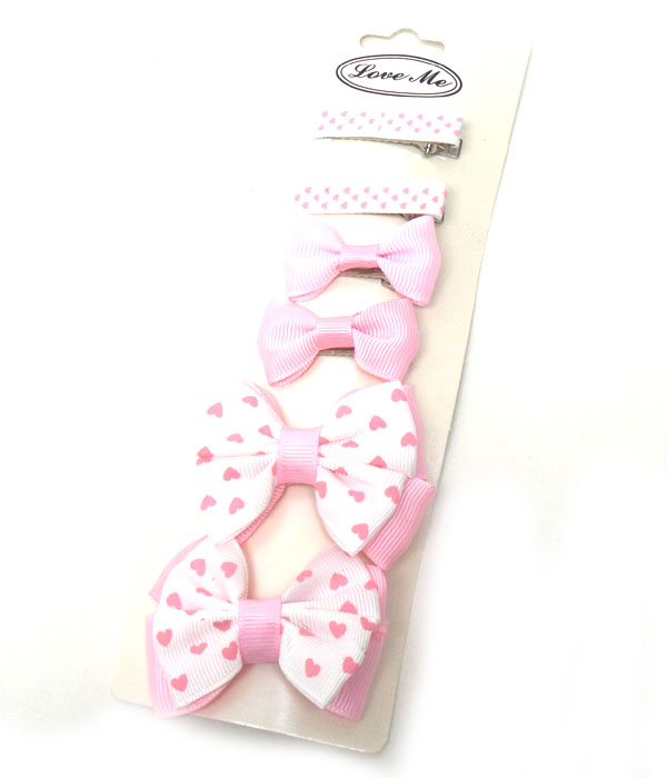 DOTS HAIRBOWS AND CLIPS 3 PAIR