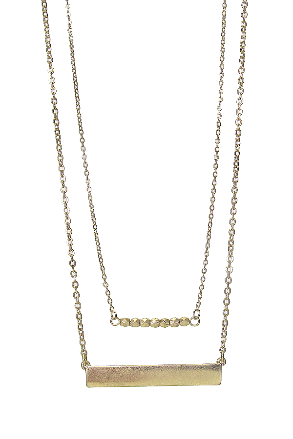 DOUBLE LAYER METAL BAR NECKLACE