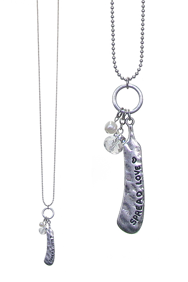 RELIGIOUS INSPIRATION BUTTER KNIFE PENDANT LONG NECKLACE - SPREAD LOVE