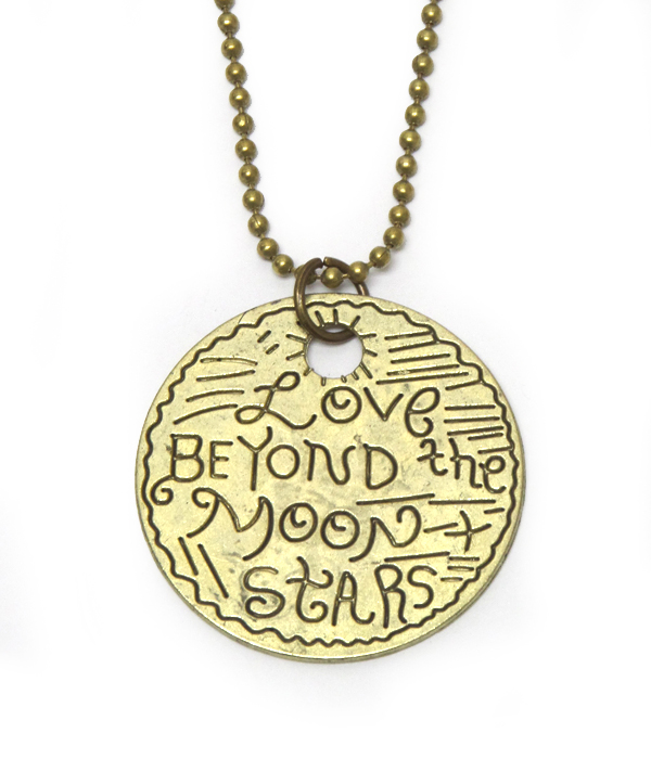ETSY STYLE LOVE BEYOND NECKLACE PENDANT CHAIN NECKLACE