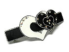 DOUBLE HEART ACRYLIC CRYSTAL HAIR PIN