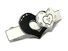 DOUBLE HEART ACRYLIC CRYSTAL HAIR PIN