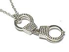Wholesale Costume Jewelry - CRYSTAL HANDCUFF PENDANT NECKLACE