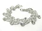 RHINESTONE AND FACET CRYSTAL DANGLE BRACELET