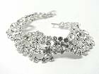 RHINESTONE AND FACET CRYSTAL DECO BRACELET
