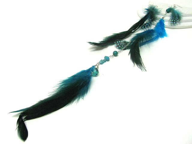 18 INCH SUPER LONG FEATHER DROP UNBALANCE EARRING?