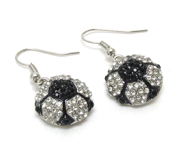 CRYSTAL AND EPOXY DECO SOCCER BALL EARRING