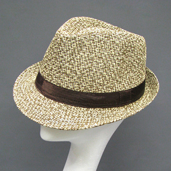 100% POLYESTER LACE ACCENT TEXTURED SUMMER FEDORA