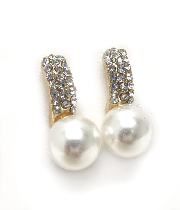 PREMIER ELECTRO PLATING CRYSTAL AND PEARL EARRING
