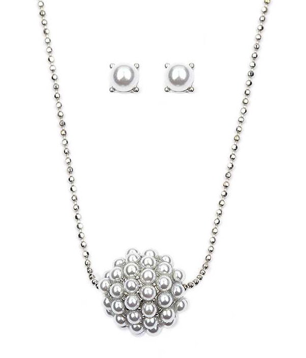 PEARL BALL NECKLACE SET