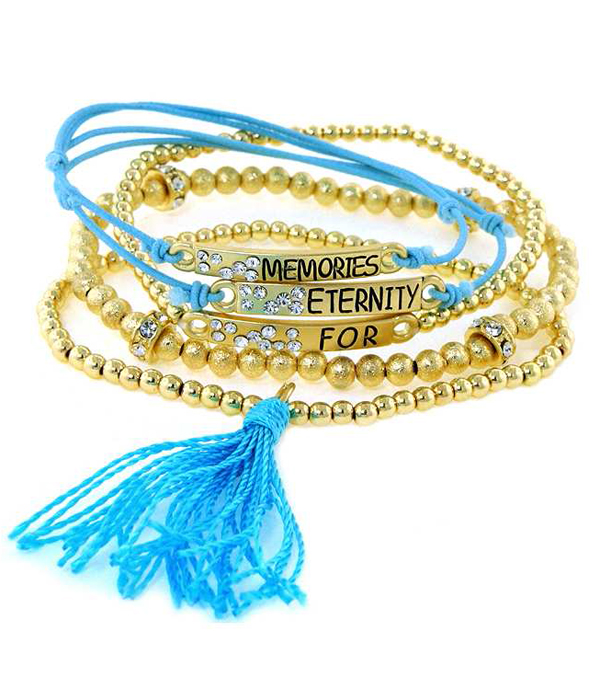 MULTI STACKABLE STRETCH BRACELET AND TASSEL - MEMORIES FOR ETERNITY