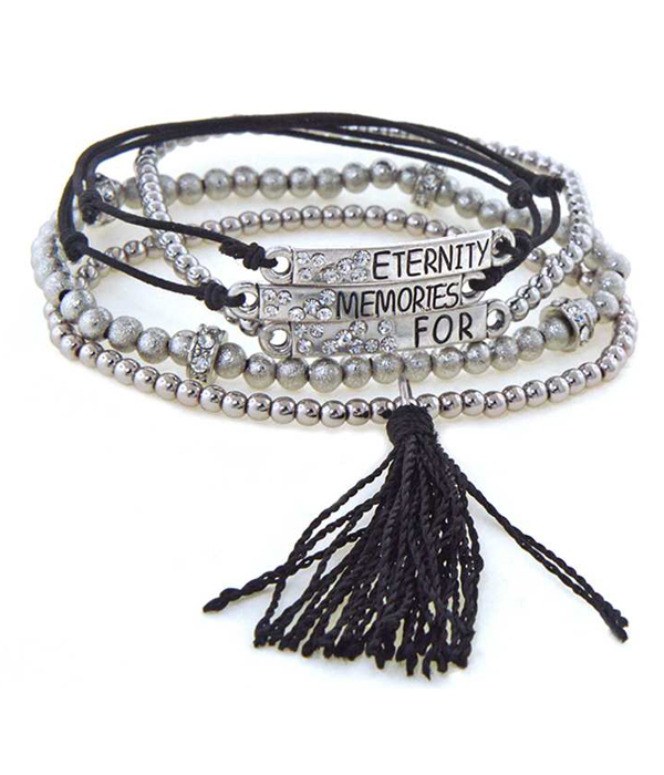 MULTI STACKABLE STRETCH BRACELET AND TASSEL - MEMORIES FOR ETERNITY