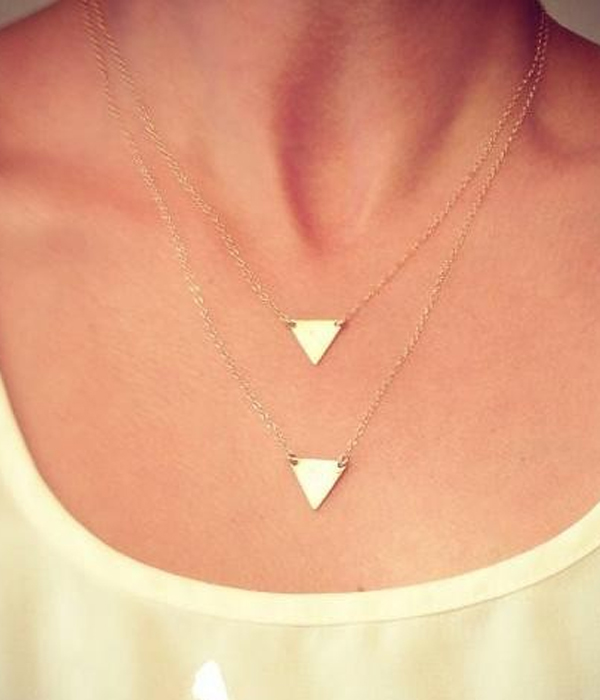 ETSY STYLE DOUBLE TRIANGLE NECKLACE