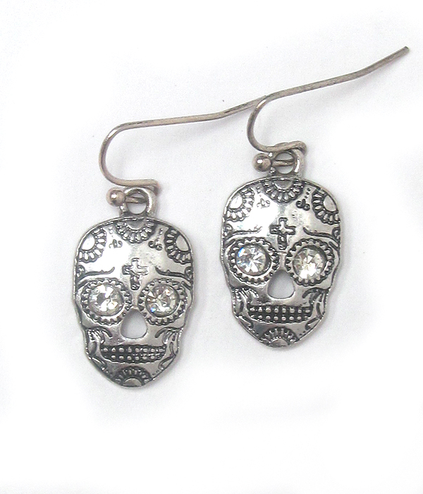 SOUTHERN COUNTRY STYLE SUGAR SKULL EARRING