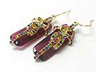 AUSTRIAN CRYSTAL RIBBON AND FACET LONG GLASS STONE EARRING