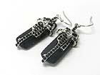 AUSTRIAN CRYSTAL RIBBON AND FACET LONG GLASS STONE EARRING