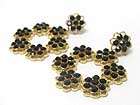 AUSTRIAN CRYSTAL STUD FLOWER LINK HOOP DROP EARRING