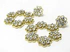 AUSTRIAN CRYSTAL STUD FLOWER LINK HOOP DROP EARRING