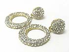 AUSTRIAN CRYSTAL STUD HOOP AND BALL STUD EARRING