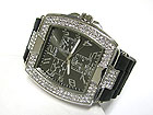 DUAL CRYSTAL FRAME LARGE FACE RUBBER BAND WATCH