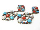 AUSTRIAN CRYSTAL AND NATURAL STONE BEADS DECO EARRING
