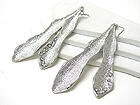 ARCHITECTURAL 5 INCH LONG CRYSTAL BUBBLE DUAL FREE SHAPE DEEP-SET BAR DROP EARRING