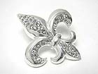 CRYSTAL STUD FLEUR DE LIS PENDANT OR BROOCH - DUAL FUNCTION