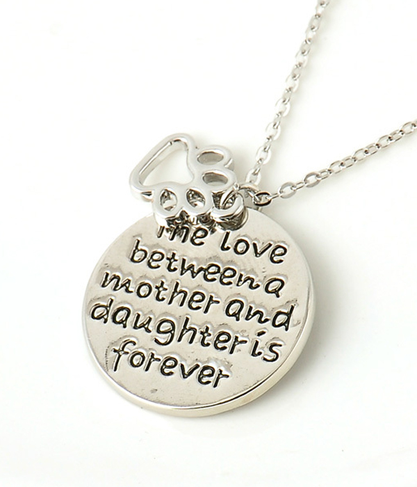 LOVE MESSAGE PENDANT NECKLACE - LOVE BETWEEN MOTHER AND DAUGHTER