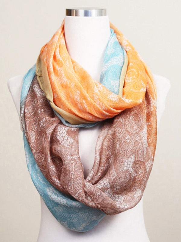 OMBRE PAISLEY PRINT INFINITY SCARF - 100% POLYESTER