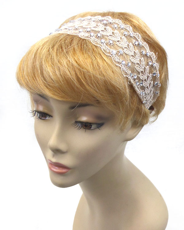 LACE WITH CRYSTALS HEADBAND 