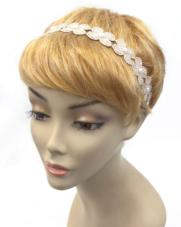 LACE WITH FLOWERS HEADBAND