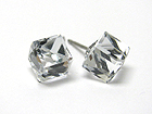 SWAROVSKI CRYSTAL CUBE STUD EARRINGS - MADE IN USA