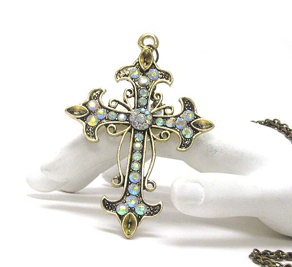 CRYSTAL CROSS PENDANT NECKLACE