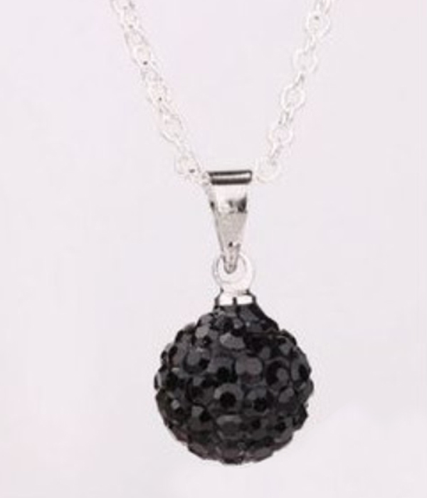 CRYSTAL CLAY BALL NECKLACE
