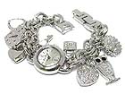 BRASS METAL MULTI CRYSTAL CHARM DANGLE AND CHAIN WATCH