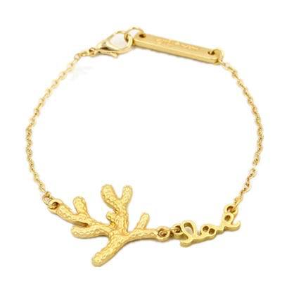 Simple Coral Love Chain Link Bracelet