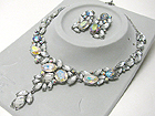 LUXURIOUS AUSTRIAN CRYSTAL LINE - Y SHAPE PARTY NECKLACE EARRING SET