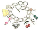 DESIGNER INSPIRED CRYSTAL DECO MULTI  DETAILED MADE CHARMS LARGE CHAIN TOGGLE BRACELET
