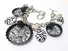 BOTTLE CAP ART FLEUR DE LIS CHARM BRACELET