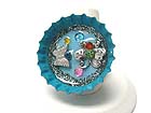 BOTTLE CAP ART BUTTERFLY DECO STRETCH RING