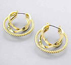 TWO METAL AND ONE TWIST METAL FASHION HOOP EARRING