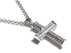 Wholesale Costume Jewelry - WHITE GOLD PLATING BVLGARI  STYLE CROSS NECKLACE   - MADE IN KOREA