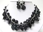 MULTI PEARL BALL AND SEE SHELL DANGLE NECKALCE EARRING SET